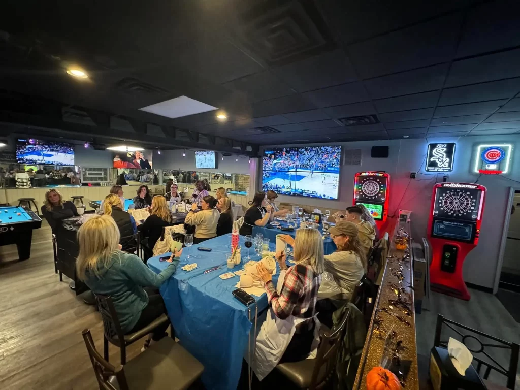 people sitting on table